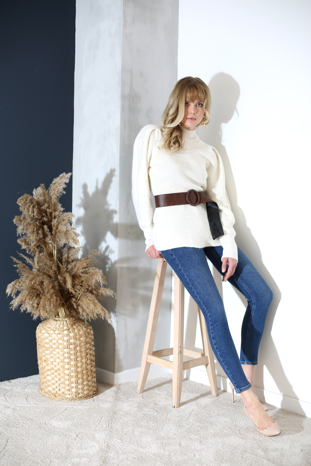 Yıkamalı Mavi Süper Skinny Jean-D165