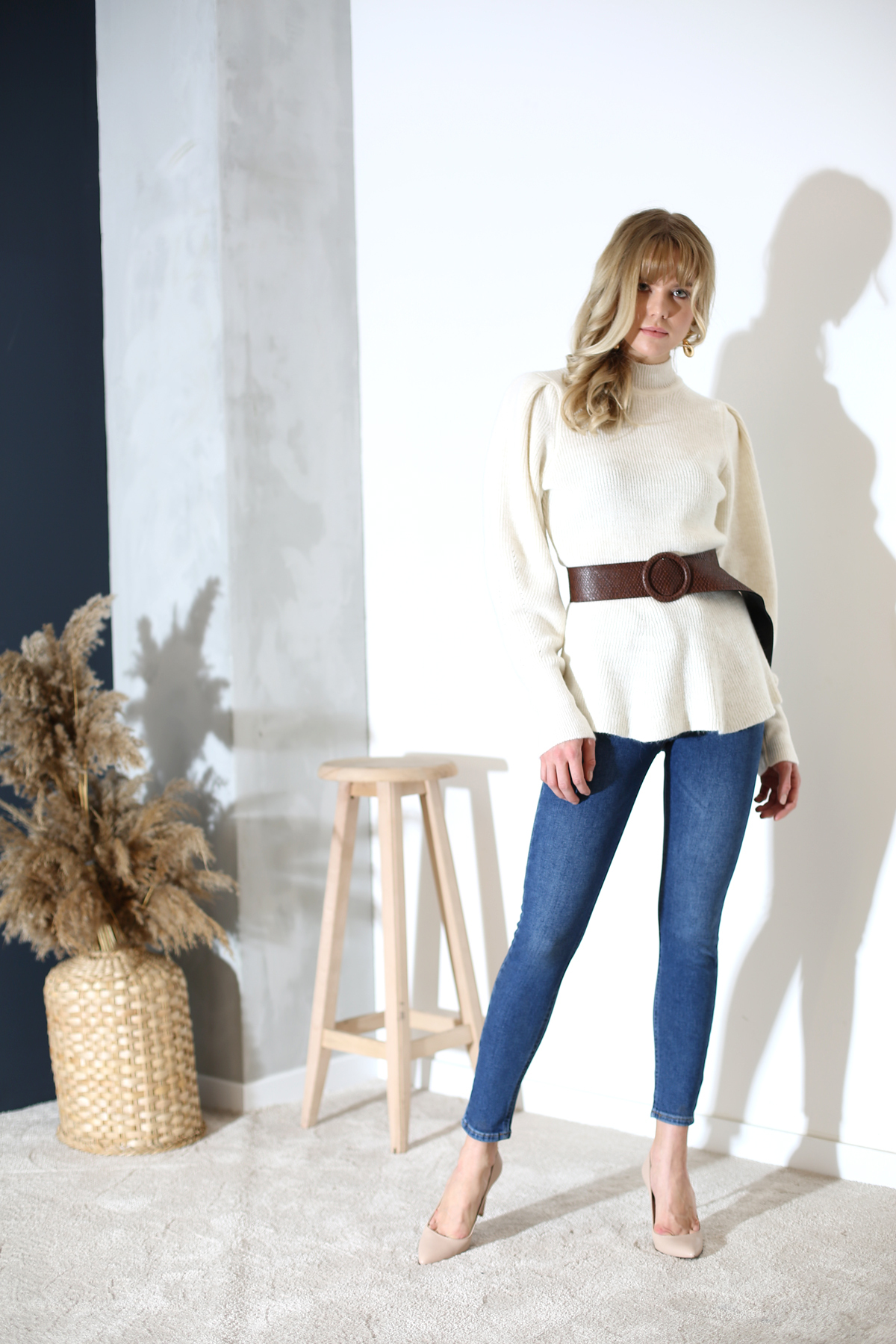 Yıkamalı Mavi Süper Skinny Jean-D165