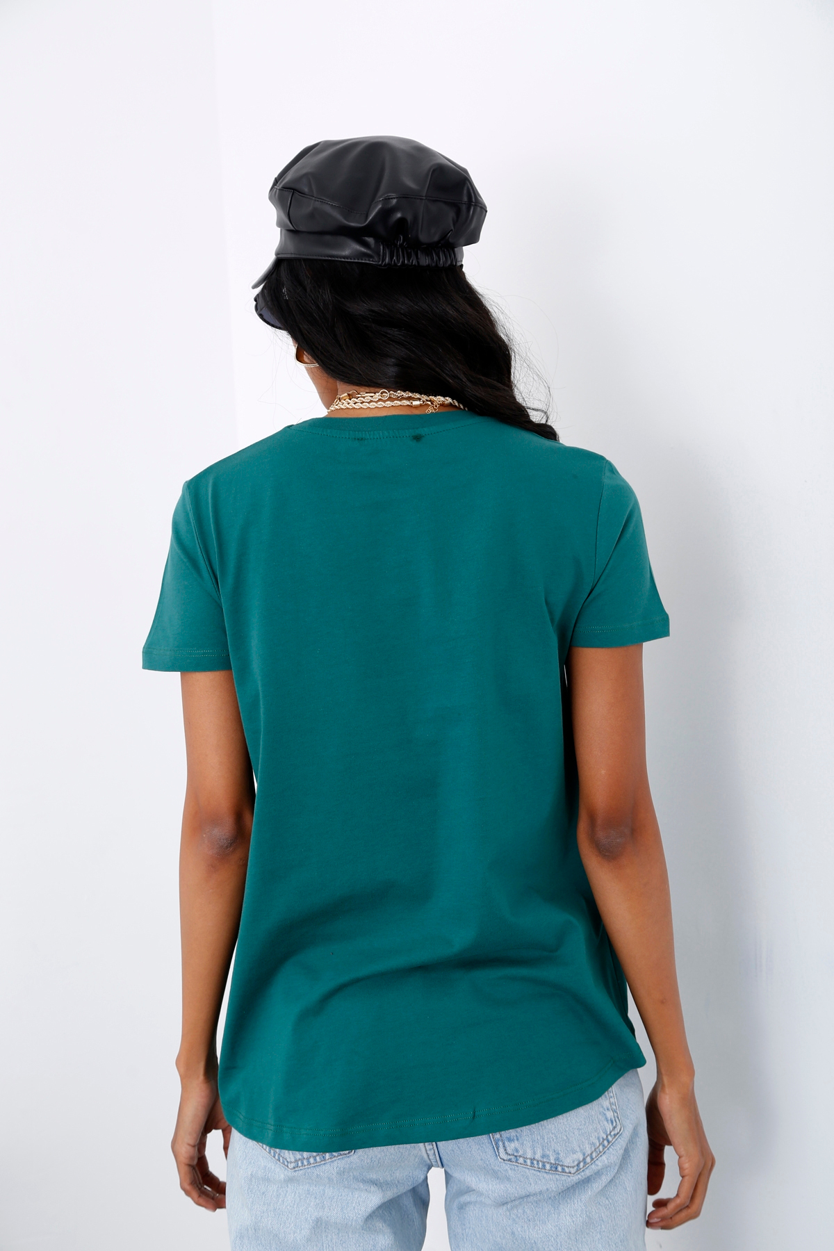 Zümrüt Bisiklet Yaka Tshirt 3372