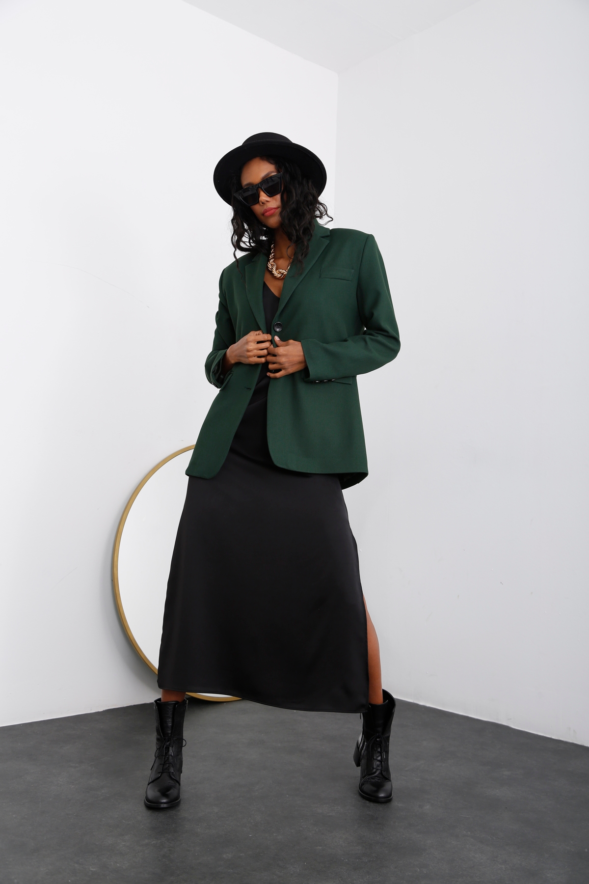 Zümrüt İki Düğme Blazer Ceket 4040