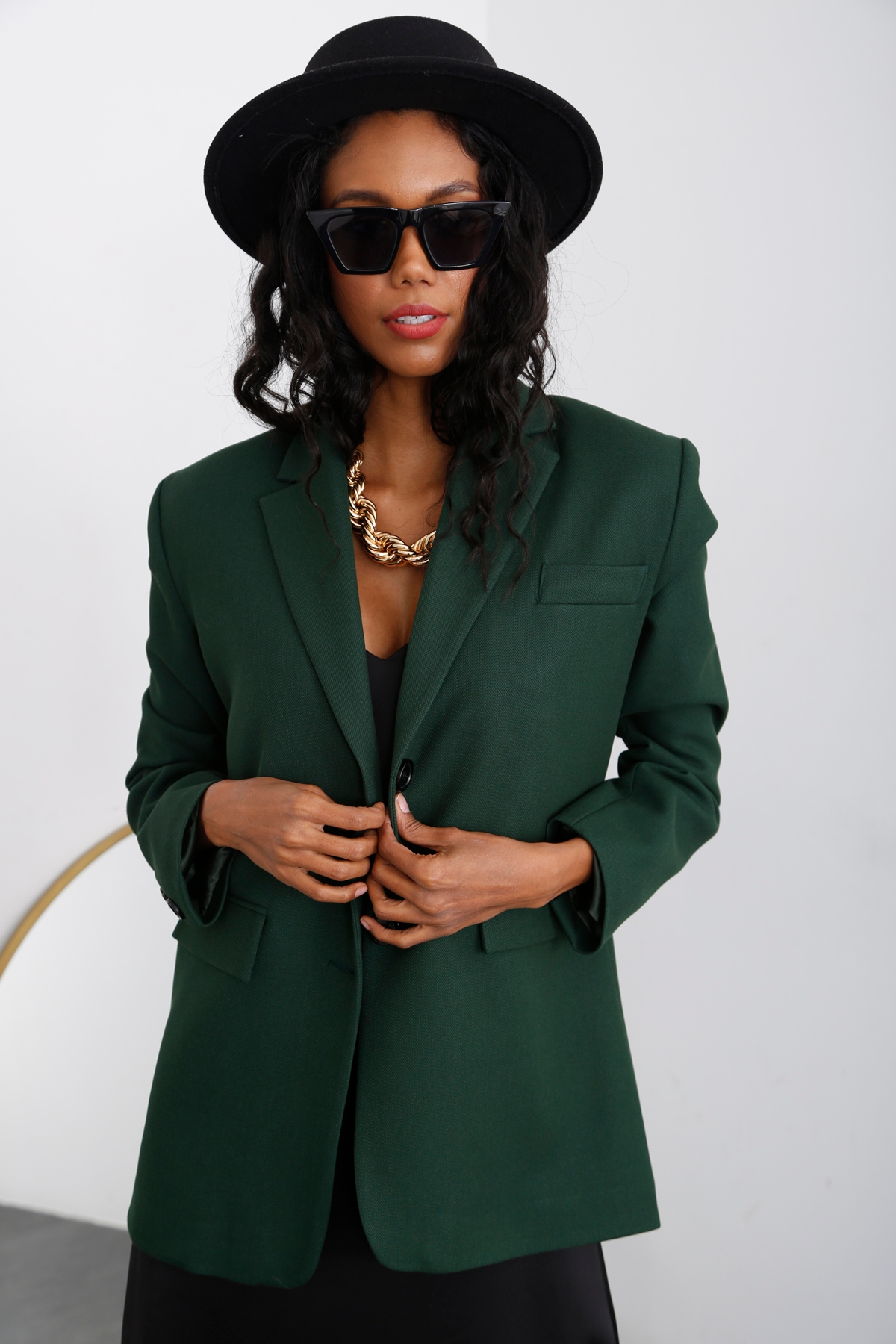 Zümrüt İki Düğme Blazer Ceket 4040