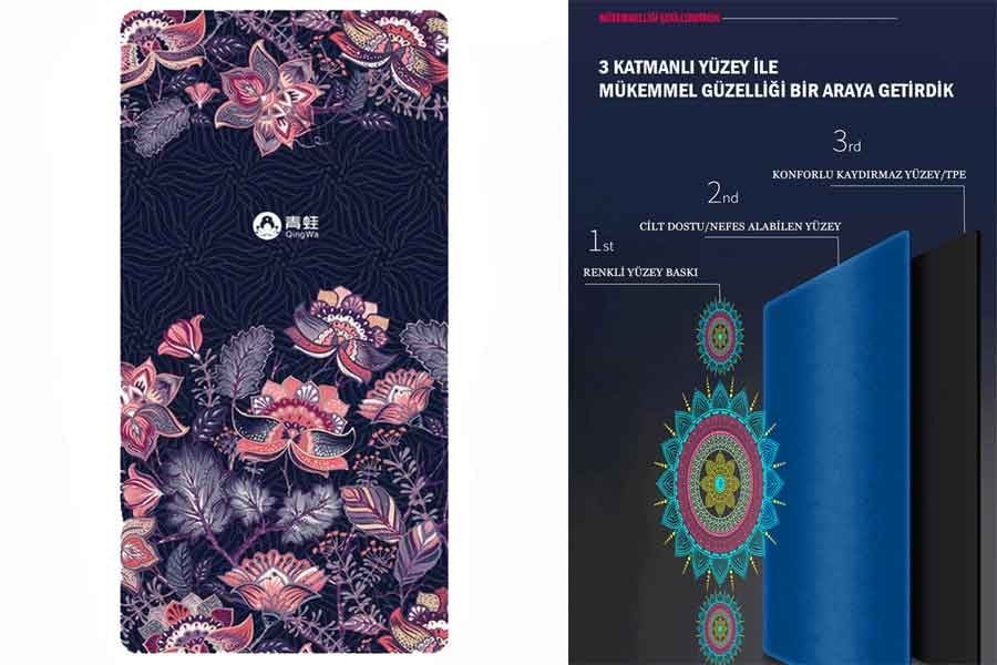 Tusi Yoga Matı ve Pilates Minderi Egzotik Bahçe