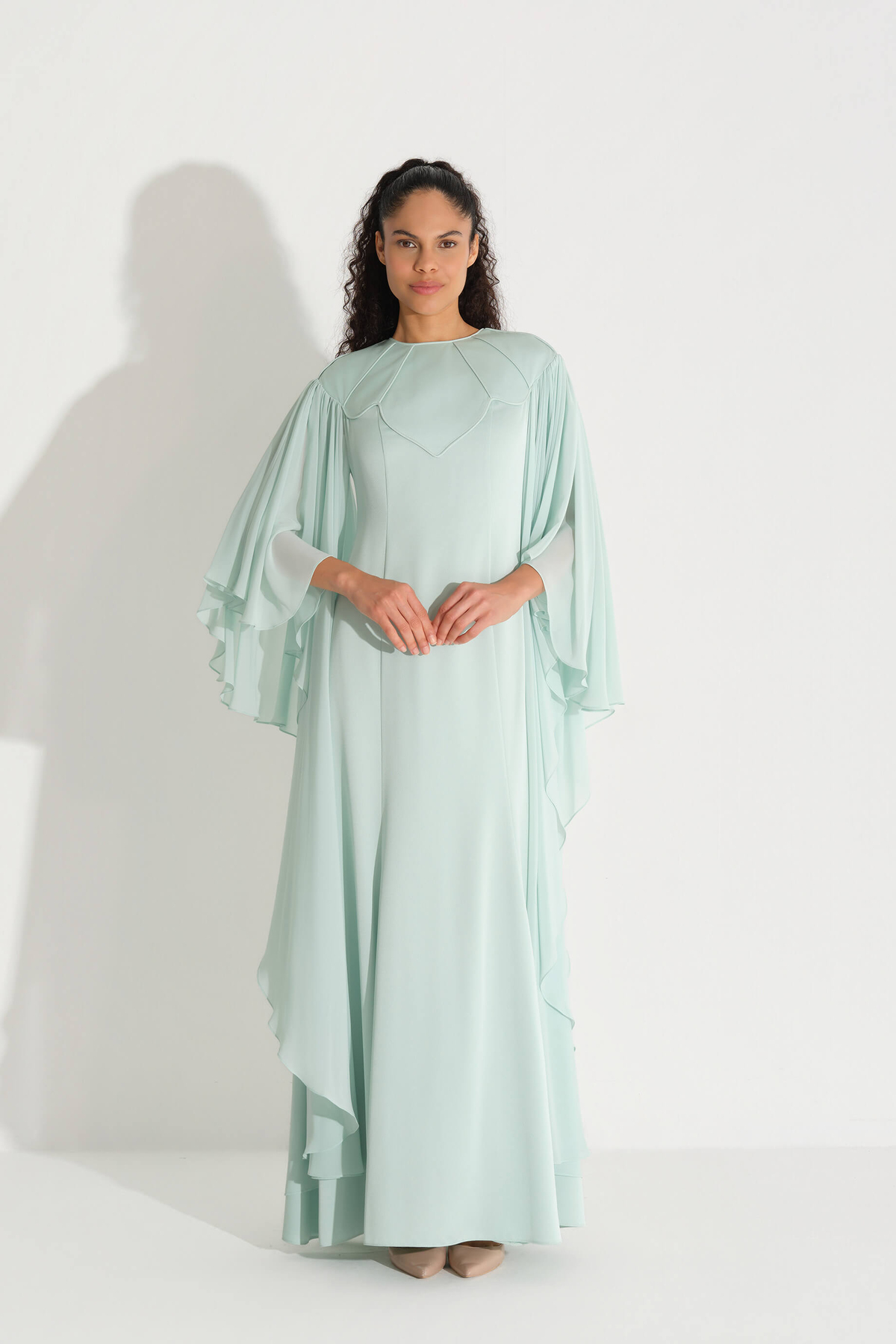 BİYE DETAYLI ELBİSE Mint