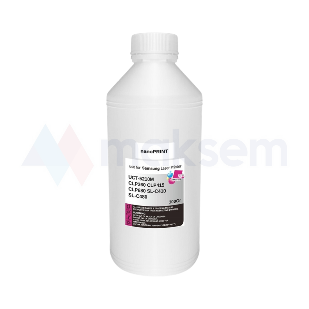 Kırmızı Toner Tozu (Toner Powder) 100gr UCT-5210M nanoPRINT, Samsung CLP-360 CLP-415 CLP-680