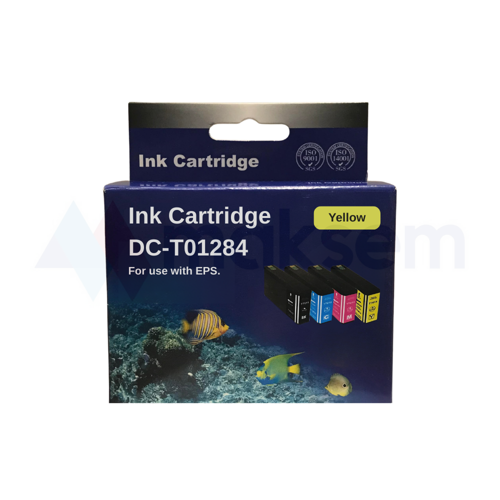 Muadil Sarı Kartuş 0,17K T1284 C13T12844020, Epson Stylus S22 SX120 SX125 SX130 SX230 SX235w SX420w