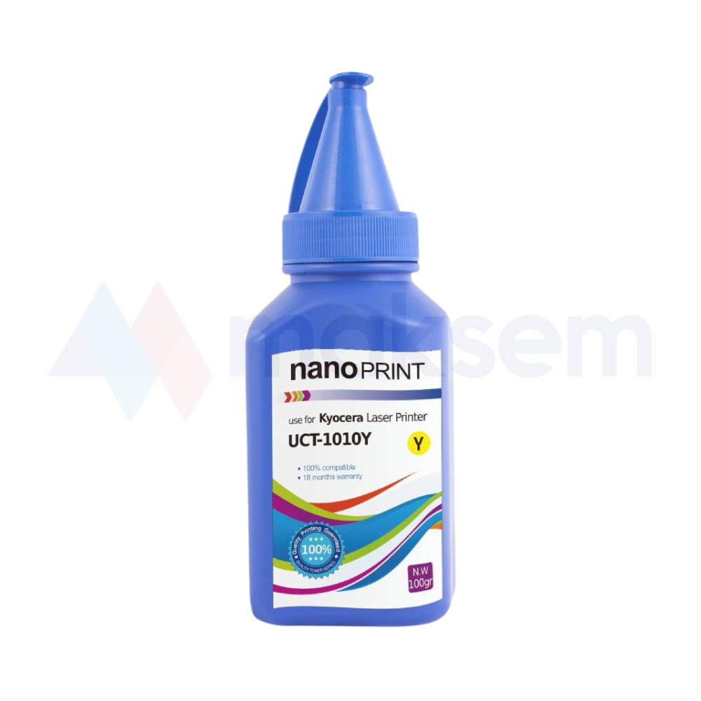 Sarı Toner Tozu 100gr TK5140 TK5150 UCT-1010Y nanoPRINT, Kyocera Universal