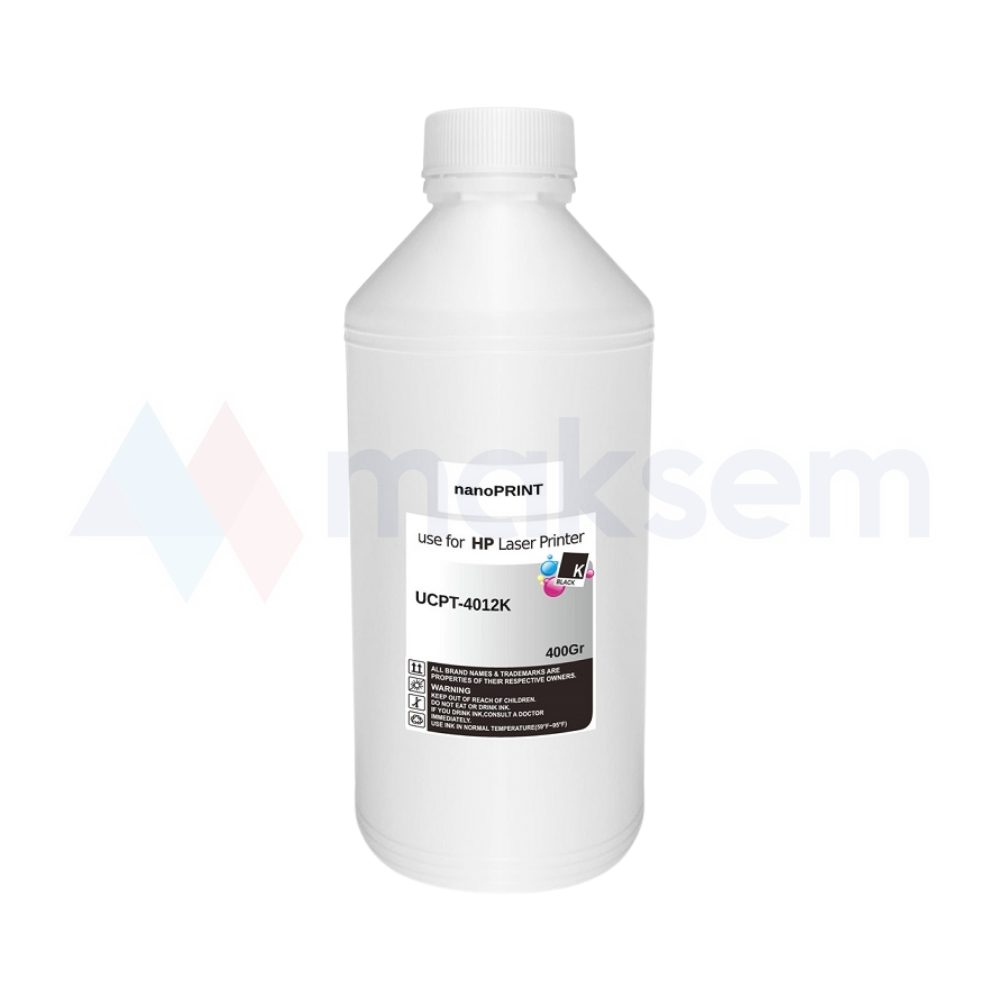 Siyah Toner Tozu (Toner Powder) 400gr UCT-4012K nanoPRINT, HP Universal Renkli