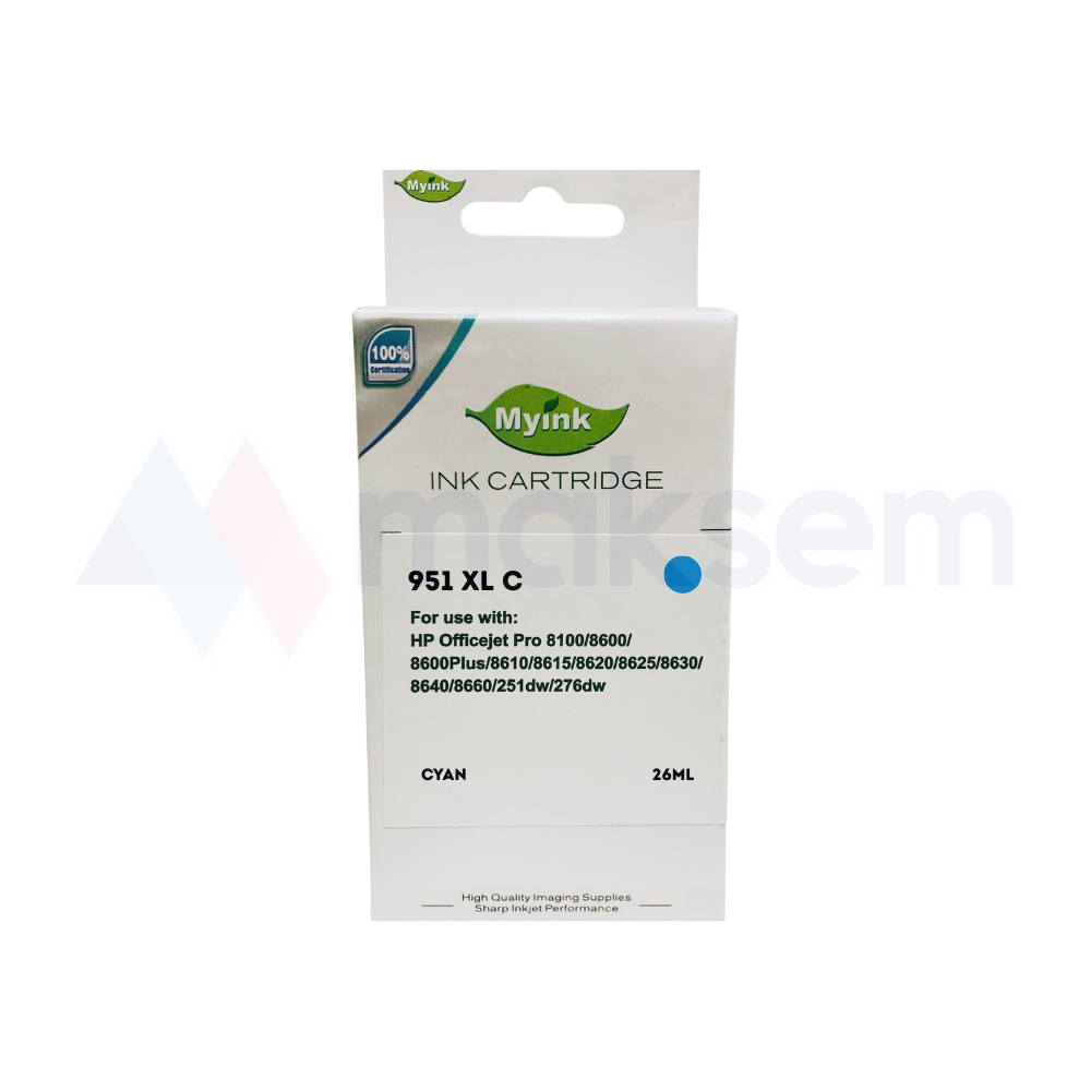 Muadil Mavi Kartuş 30ml 951XL CN046AE, HP OfficeJet Pro 251dw 276dw OfficeJet Pro 8100 ePrinter