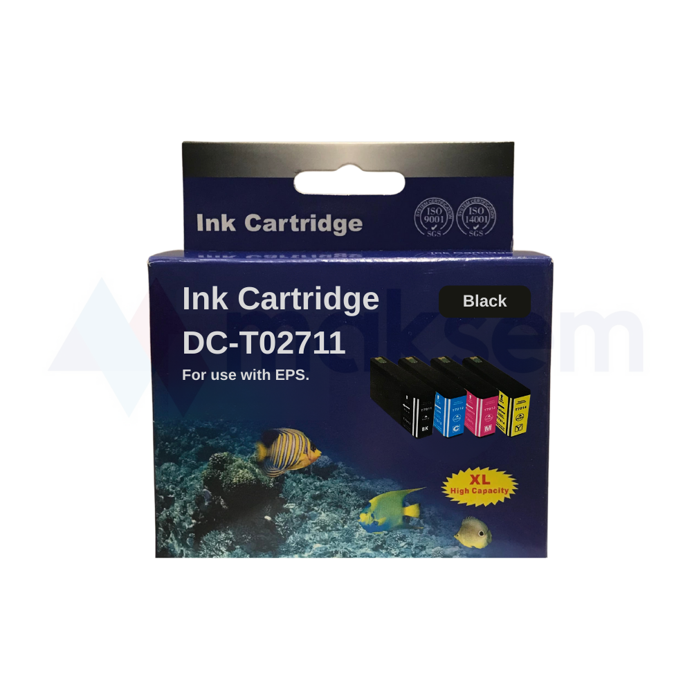Muadil Siyah Kartuş 1,1K E2711XL 27XL C13T27114020, Epson WorkForce WF-3620dwf WF-3620wf