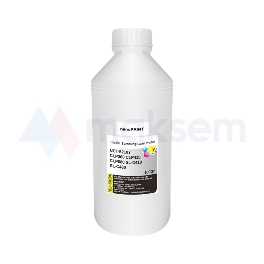 Sarı Toner Tozu (Toner Powder) 100gr UCT-5210Y nanoPRINT, Samsung CLP-360 CLP-415 CLP-680