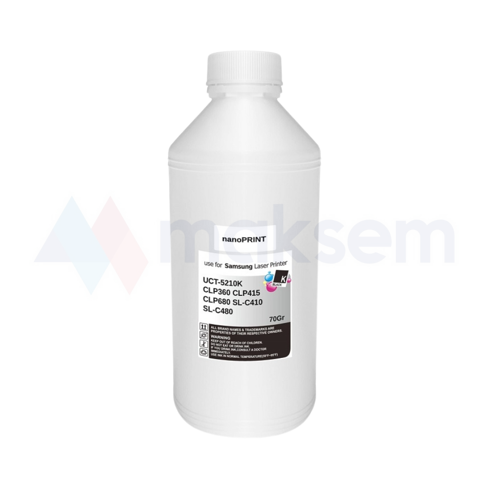 Siyah Toner Tozu (Toner Powder) 70gr UCT-5210K nanoPRINT, Samsung CLP-360 CLP-415 CLP-680