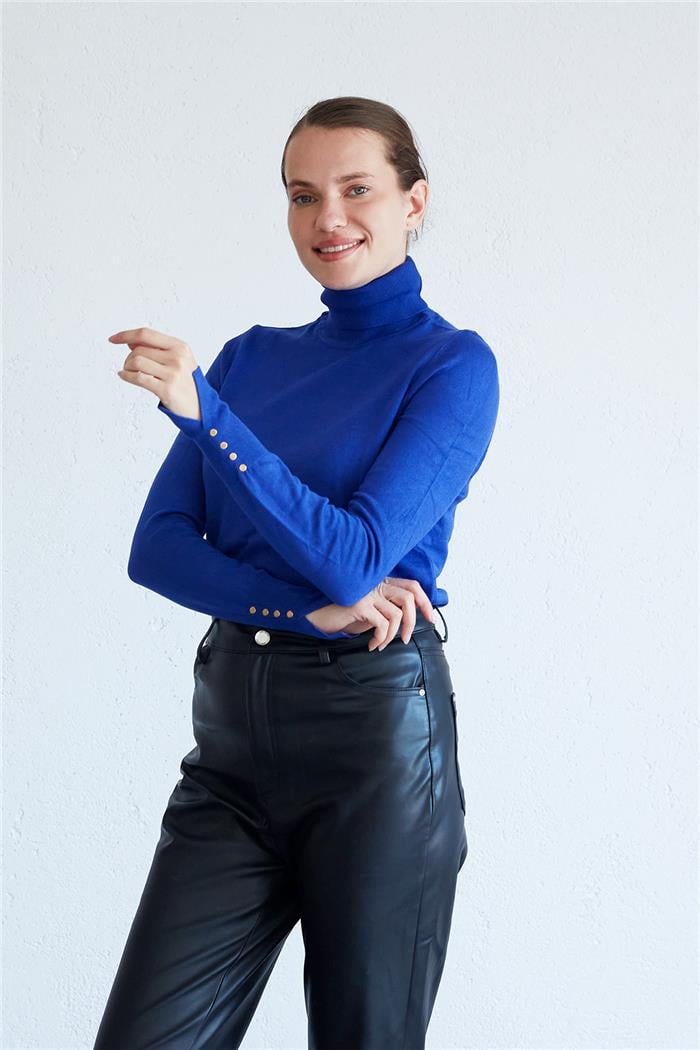 Avrile Balıkçı Yaka Basic Triko Kazak SAKS A92209-S