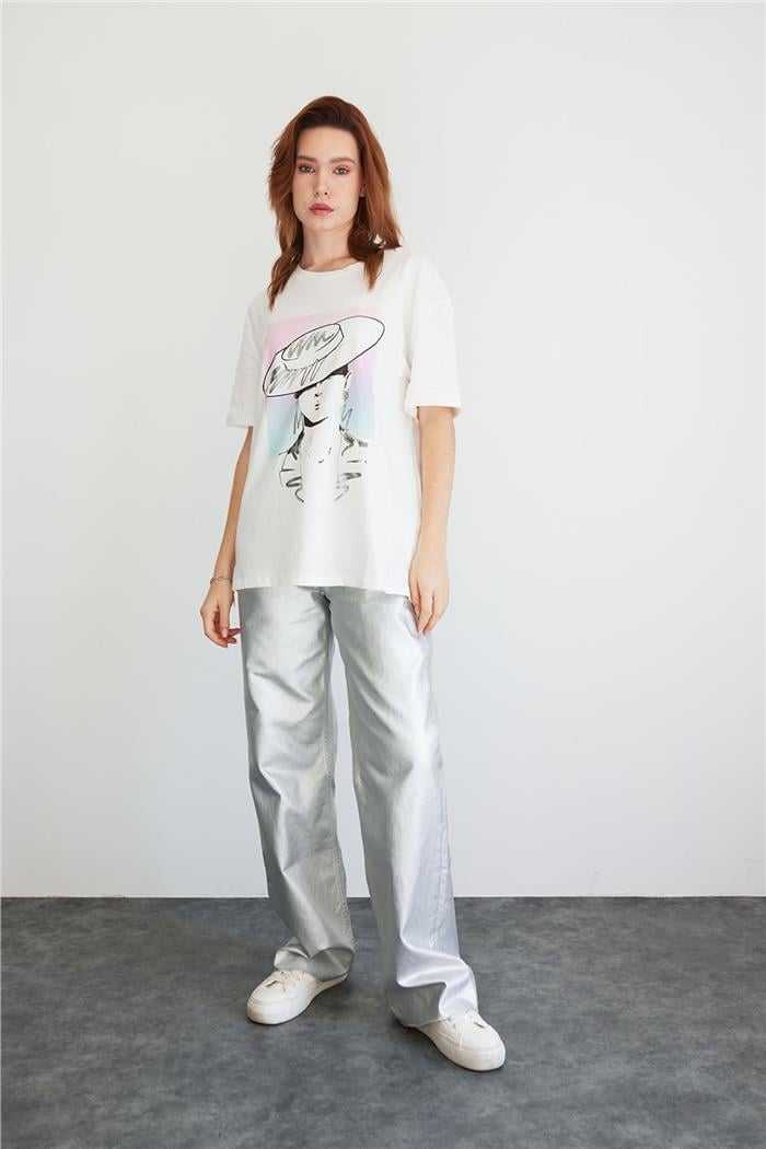 Avrile BASKILI BASIC T-SHIRT EKRU MA24-1059