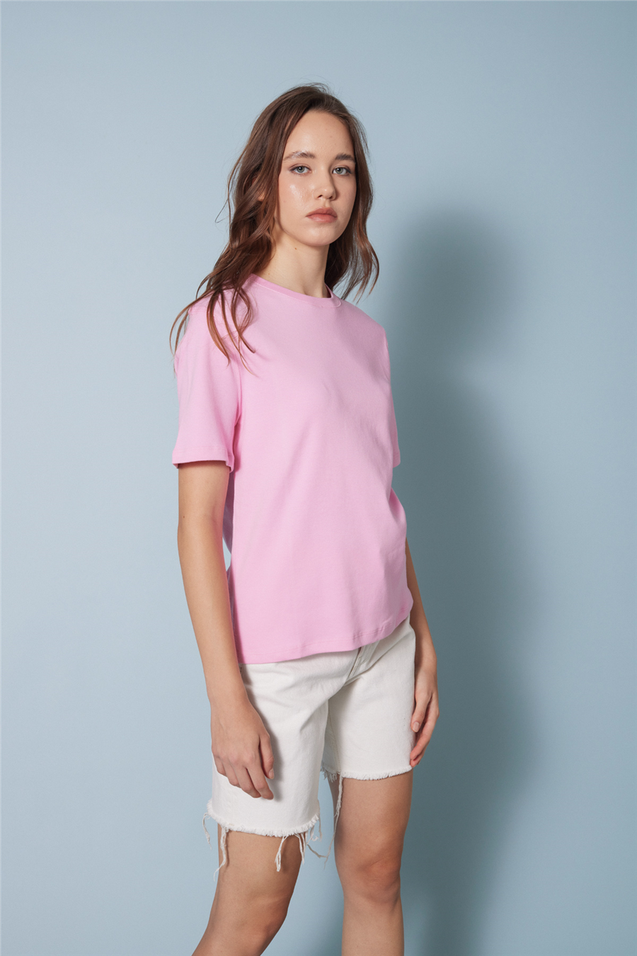 Avrile BİSİKLET YAKA T-SHIRT PEMBE A25-10393