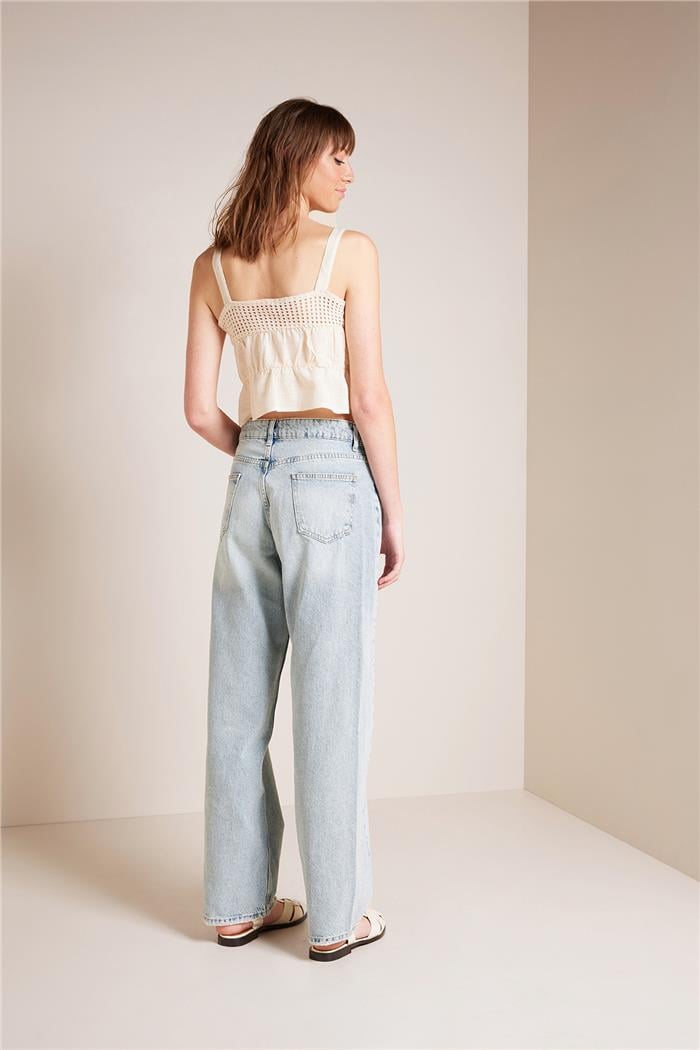 Avrile DİKİŞ DETAYLI DENIM PANTOLON AÇIK MAVİ AP25-234