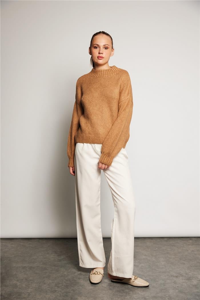Avrile Oversize Triko Kazak CAMEL A92441-S