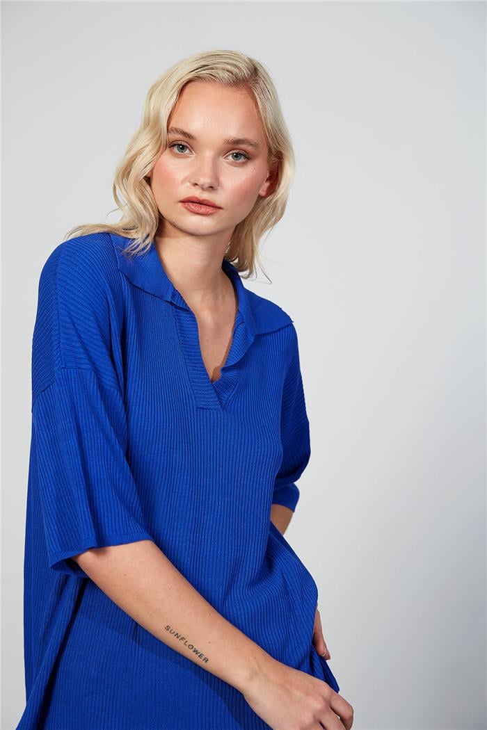 Avrile Polo Yaka Triko Bluz SAKS A92305-S