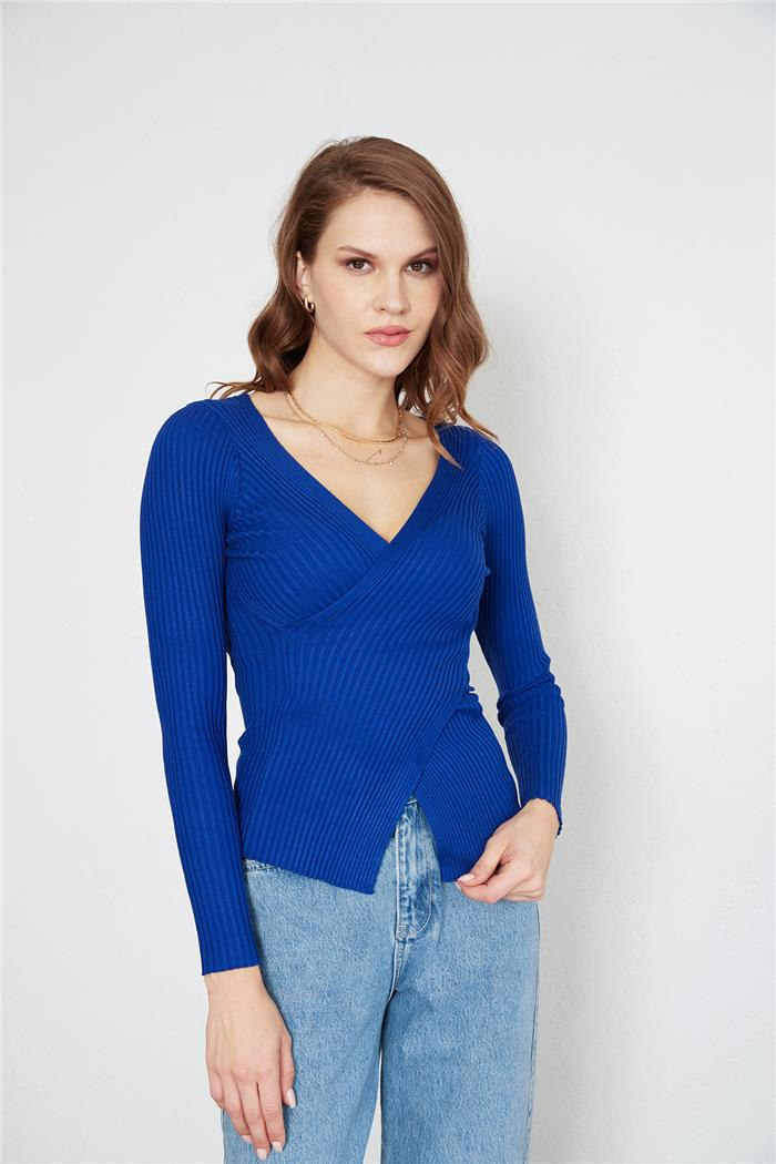 CHIQUELLE Kruvaze Fitilli Triko Kazak SAKS TT3456-Z