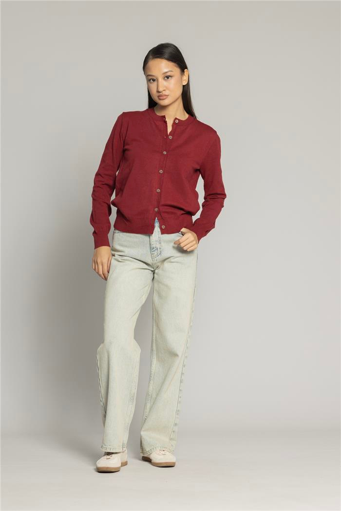Nisan BASIC BİSİKLET YAKA HIRKA BORDO TT4583-Z