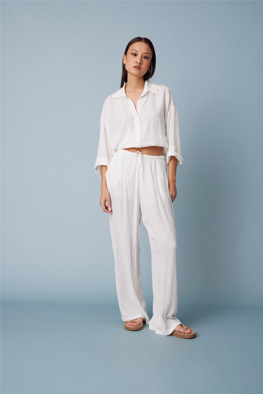 Nisan BELİ LASTİKLİ RAHAT PANTOLON EKRU N26-2354