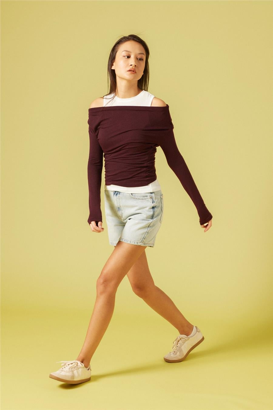 Nisan ÇİFT KAT GÖRÜNÜMLÜ T-SHIRT BORDO N26-2287