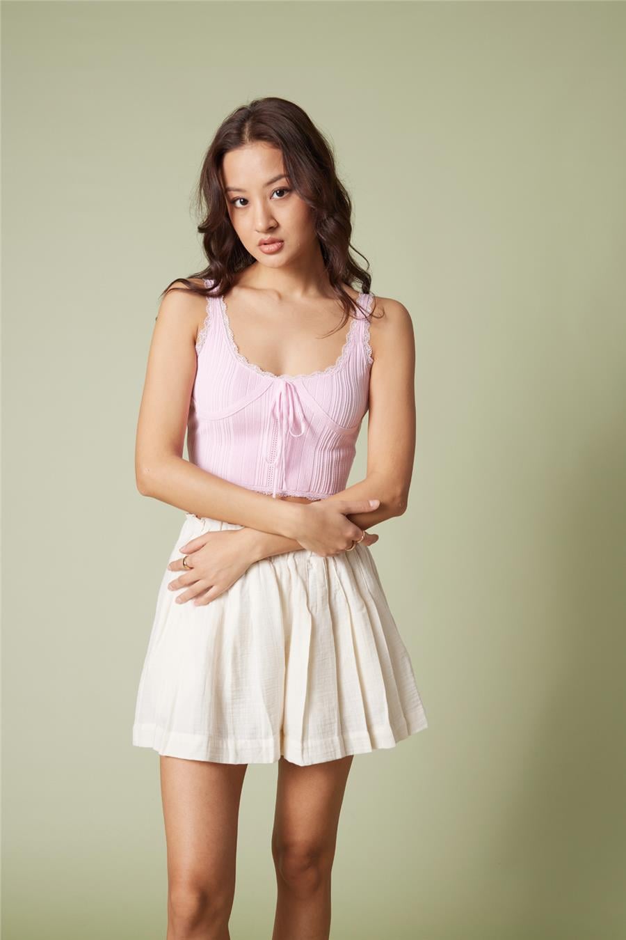 Nisan DANTEL DETAYLI TRİKO ATLET PEMBE TT4748-Z