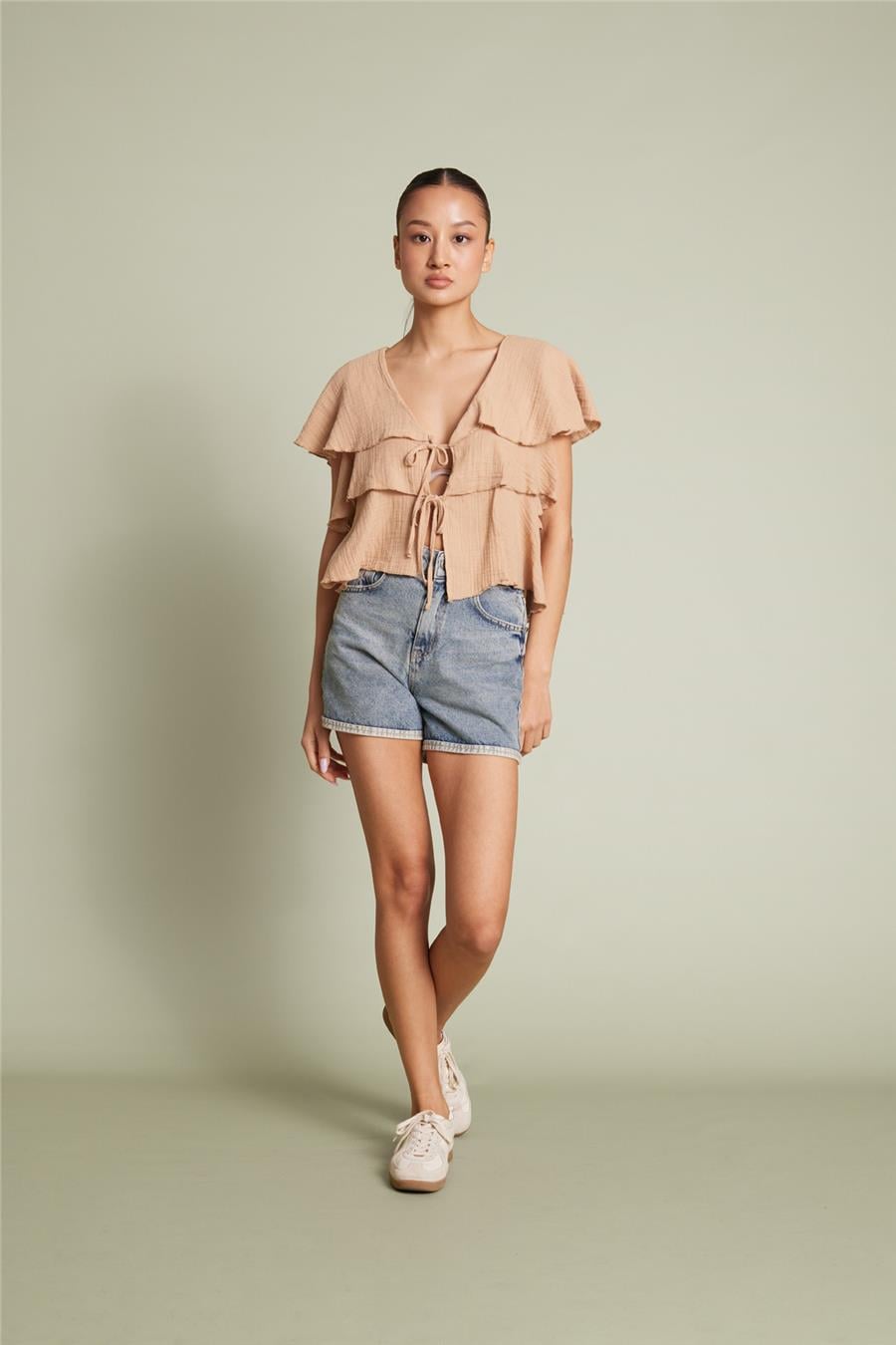 Nisan FIRFIRLI PELERİN TOP CAMEL N26-2305