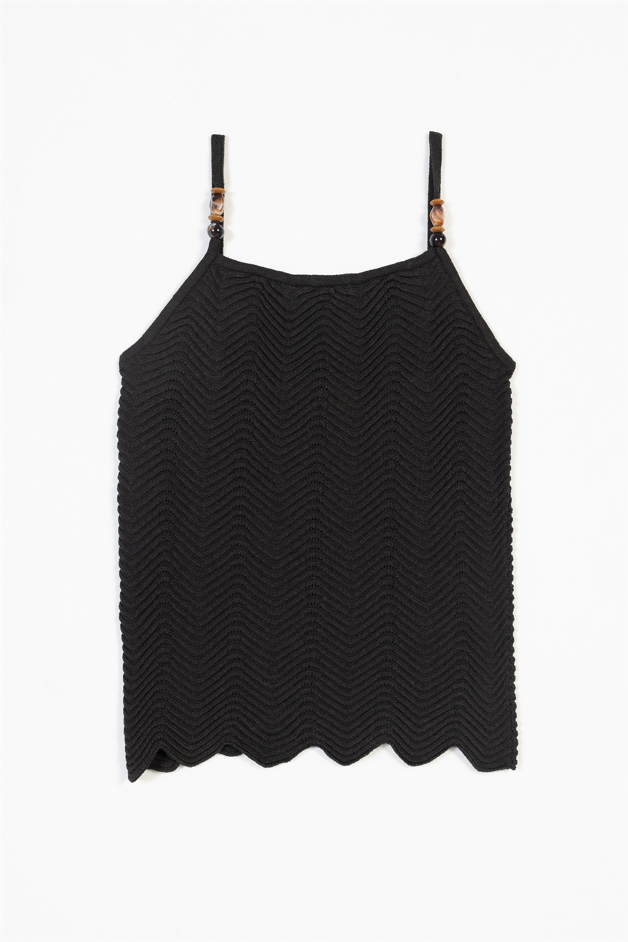 Nisan HALTER YAKA BONCUK DETAYLI ASKILI TRİKO TOP KAHVE TT4836-Z