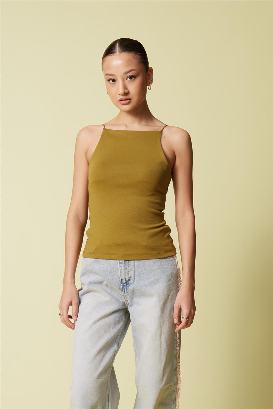 Nisan HALTER YAKA TOP OLIVE N25-2172