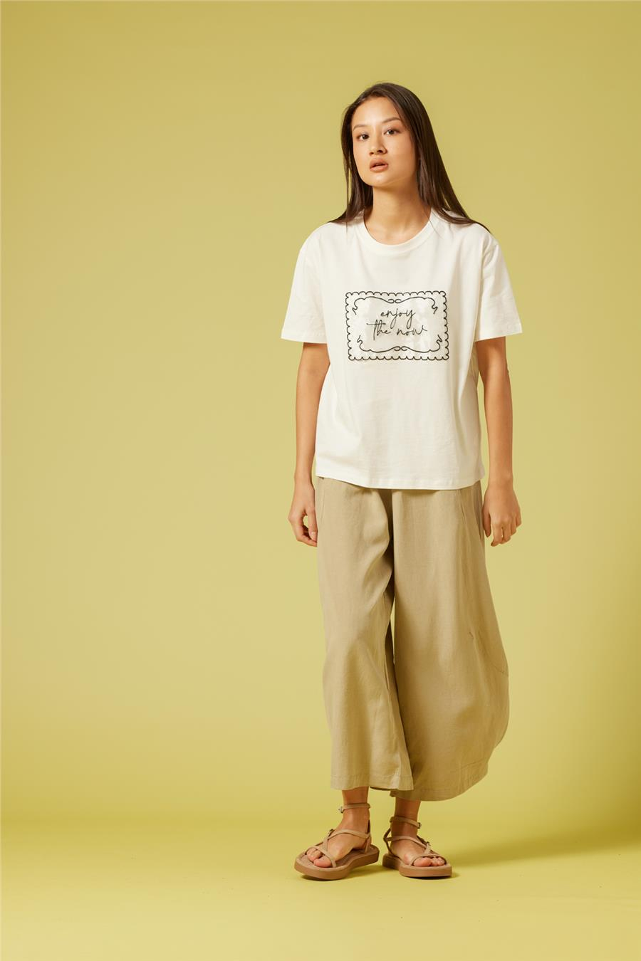 Nisan ORGANZE NAKIŞ DETAYLI T-SHIRT EKRU N26-2254