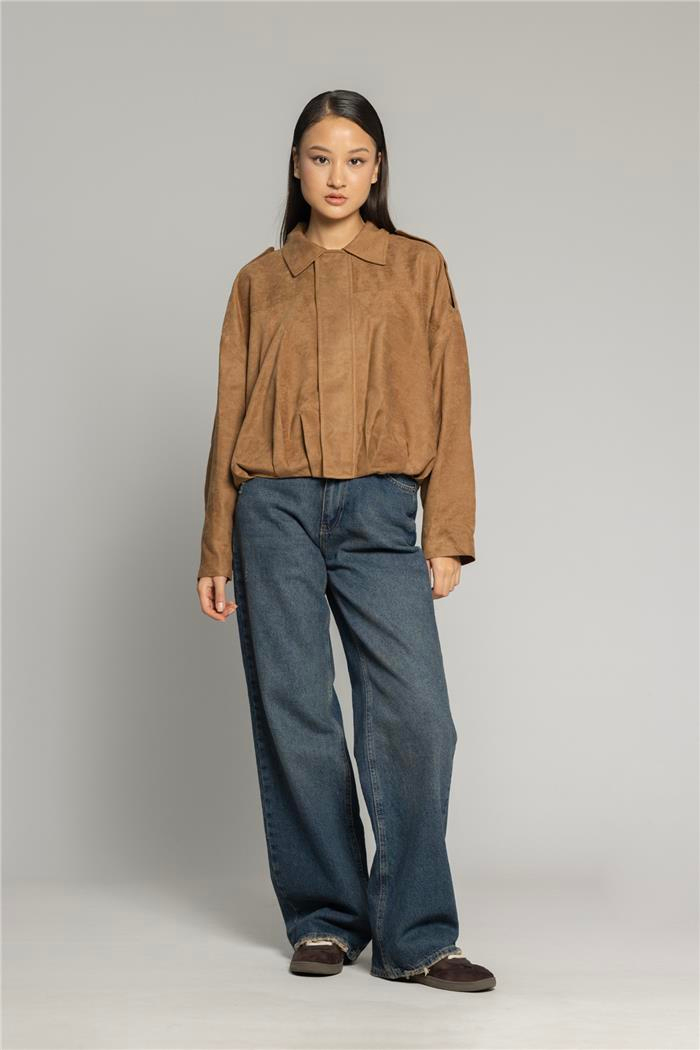 Nisan OVERSIZE SÜET BOMBER CEKET CAMEL N26-2214