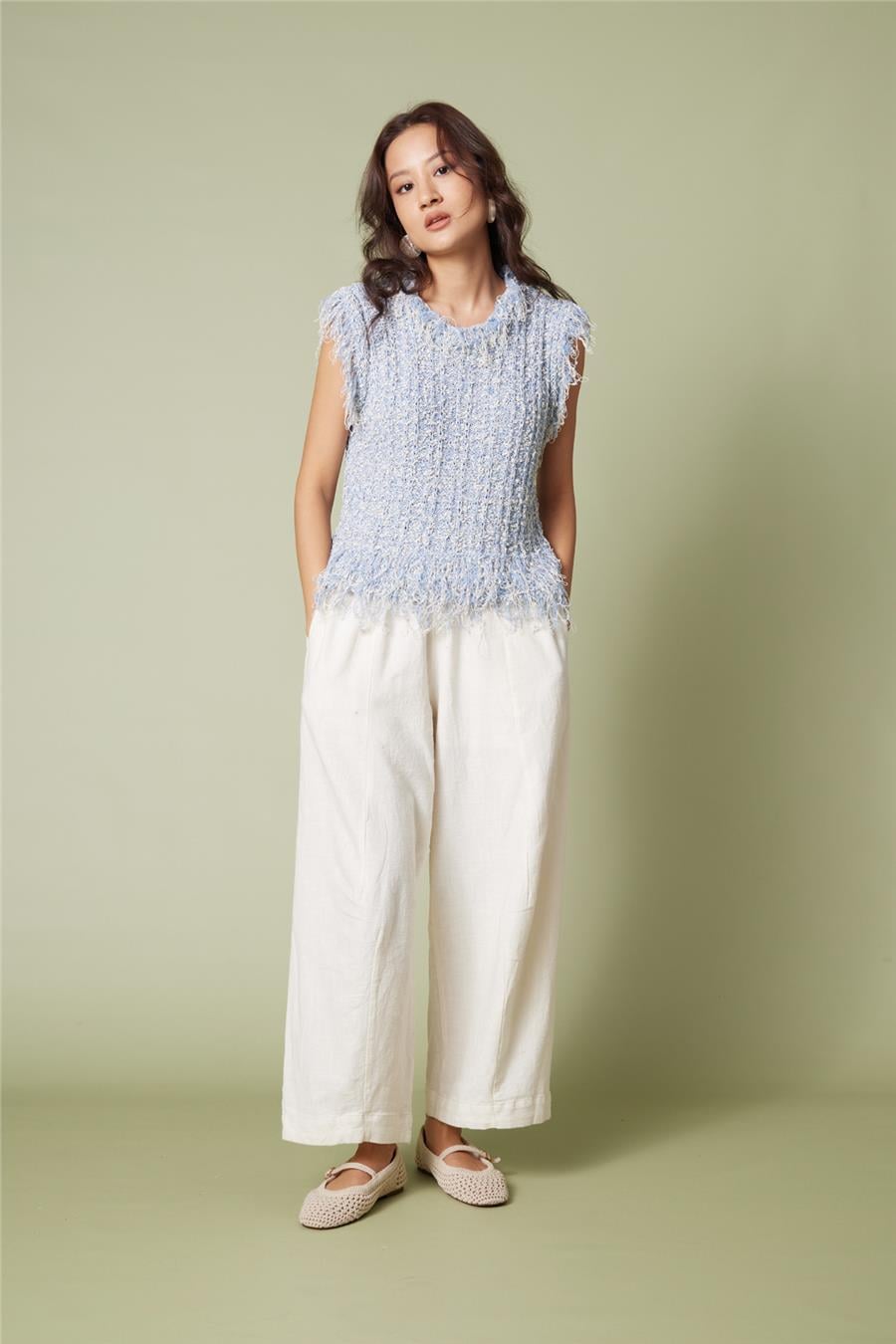 Nisan PAMUKLU BARREL FIT PANTOLON EKRU N26-2356