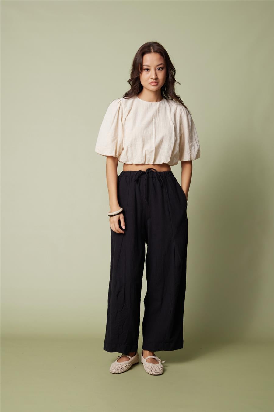 Nisan PAMUKLU BARREL FIT PANTOLON SİYAH N26-2356