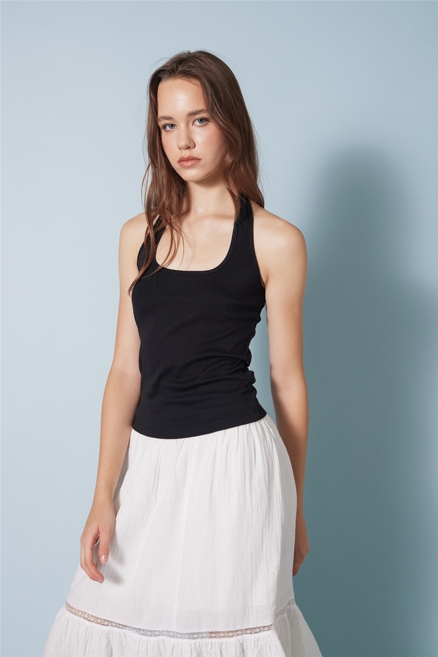 Nisan PAMUKLU HALTER TOP SİYAH N26-2275