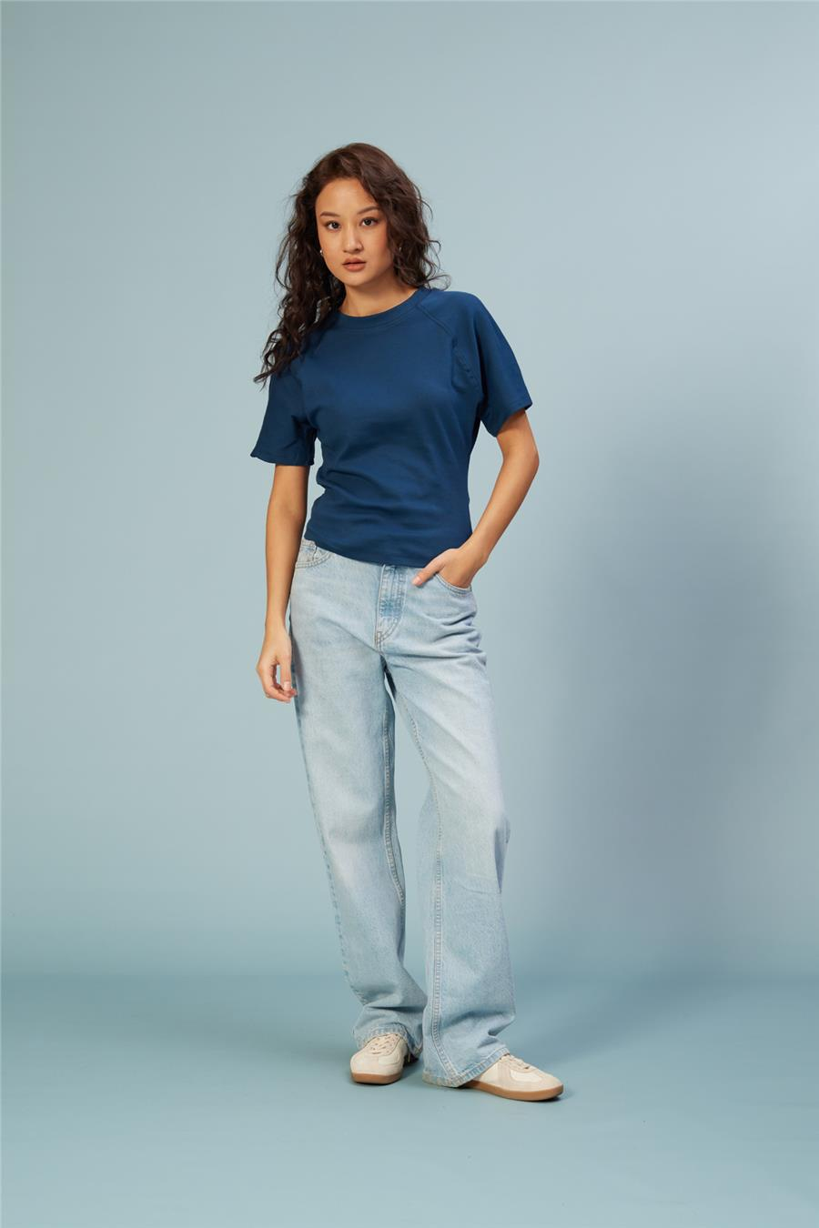 Nisan REGLAN KOL PAMUKLU T-SHIRT İNDİGO N26-2322