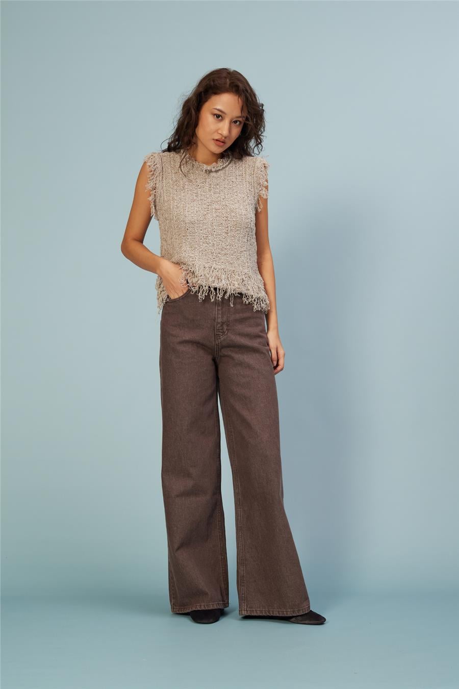 Nisan RELAXED FIT DENIM PANTOLON KAHVE N26-2293