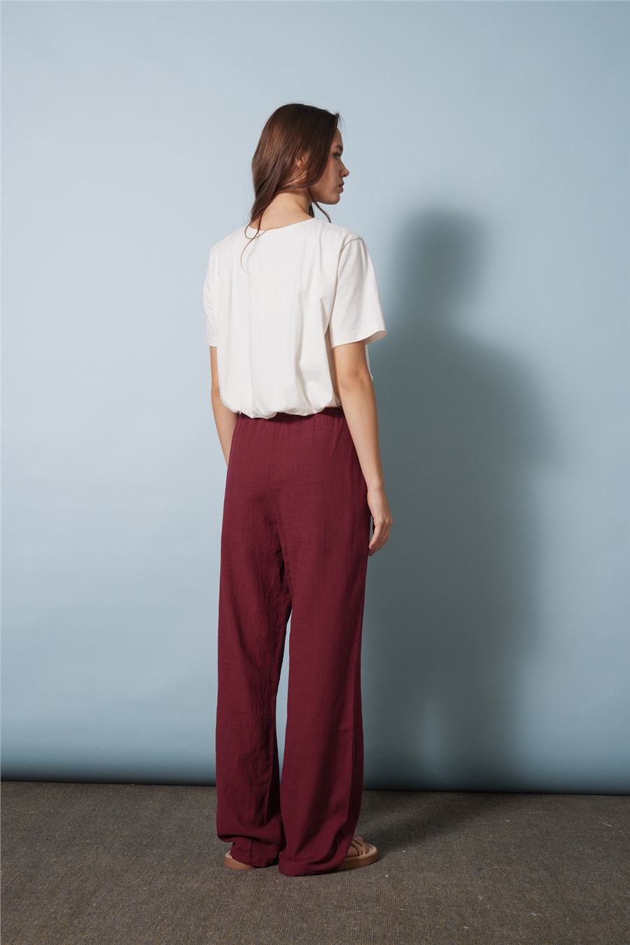Avrile BAĞCIKLI PANTOLON BORDO A24-10302