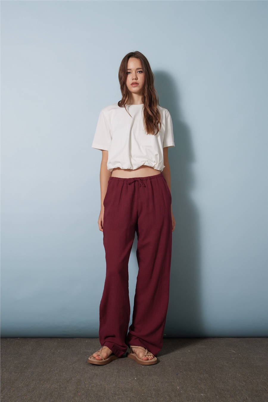 Avrile BAĞCIKLI PANTOLON BORDO A24-10302
