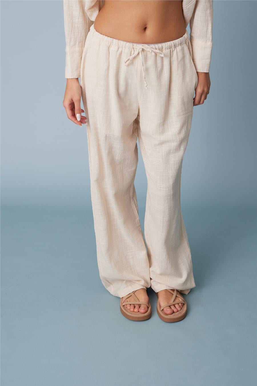 Avrile BAĞCIKLI PANTOLON NATUREL A24-10302