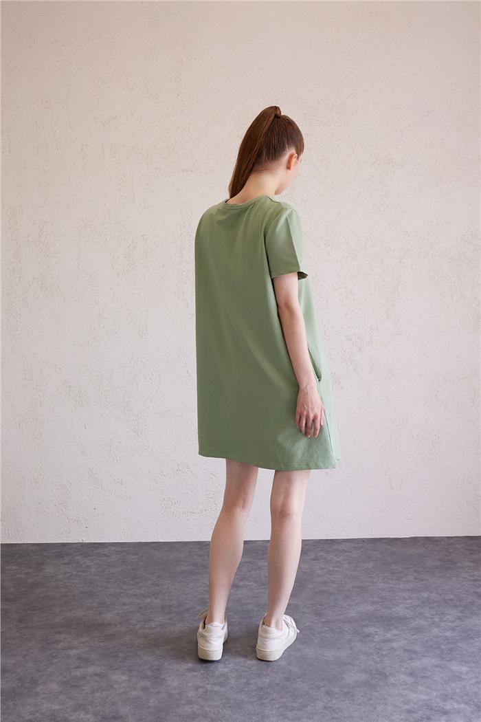 Avrile Bisiklet Yaka Basic Elbise MİNT A23-10222