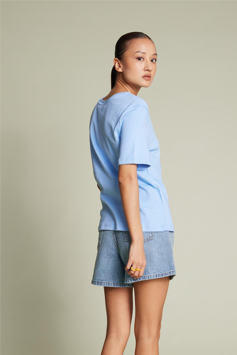 Avrile BİSİKLET YAKA T-SHIRT BEBE MAVİ A25-10393