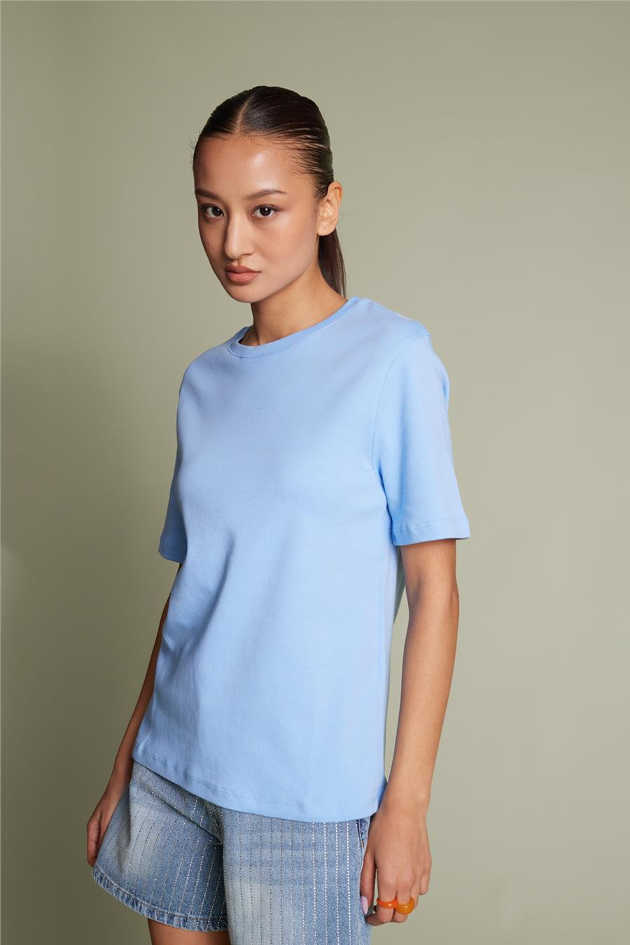 Avrile BİSİKLET YAKA T-SHIRT BEBE MAVİ A25-10393