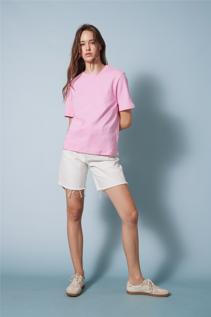 Avrile BİSİKLET YAKA T-SHIRT PEMBE A25-10393