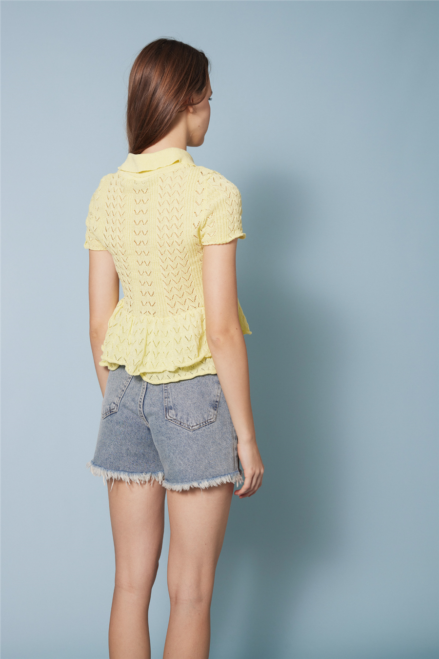 Avrile FIRFIRLI POLO YAKA TRİKO BLUZ SARI A92658-S