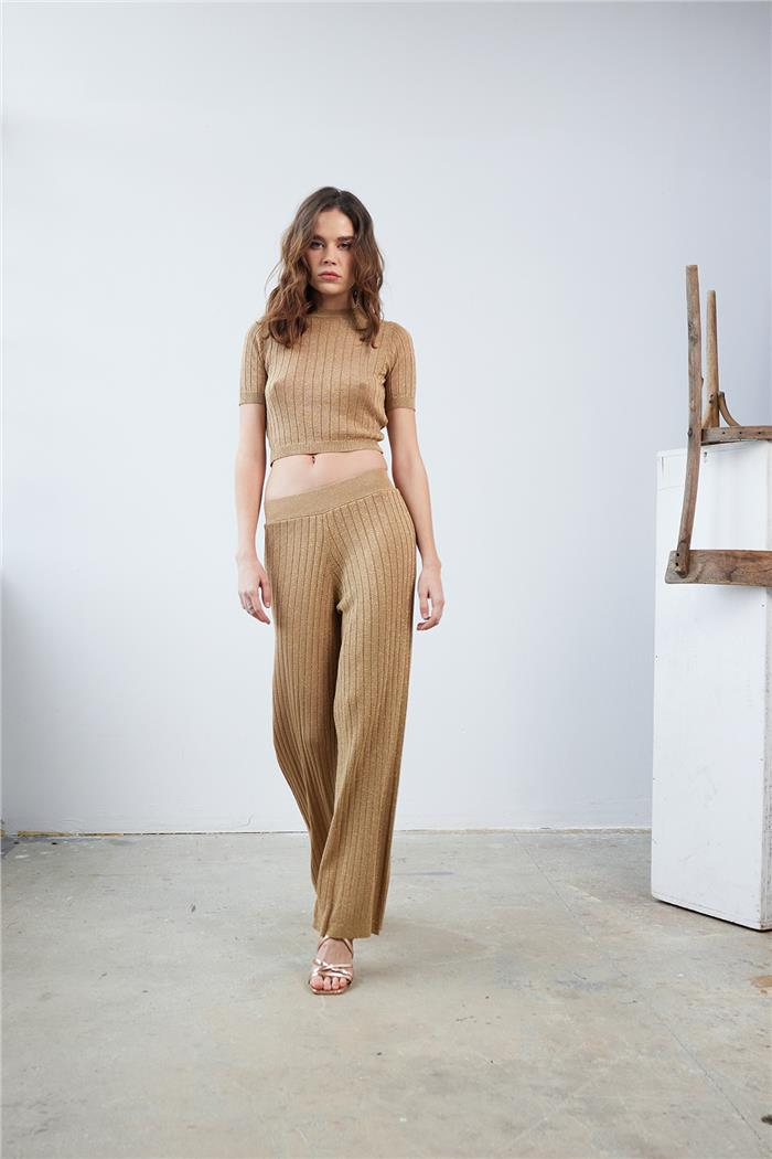 Avrile Ribbed Knit Pants Camel A92519-S