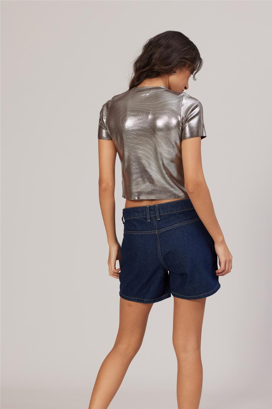 Avrile METALİK TRİKO T-SHIRT TABA A92508-S