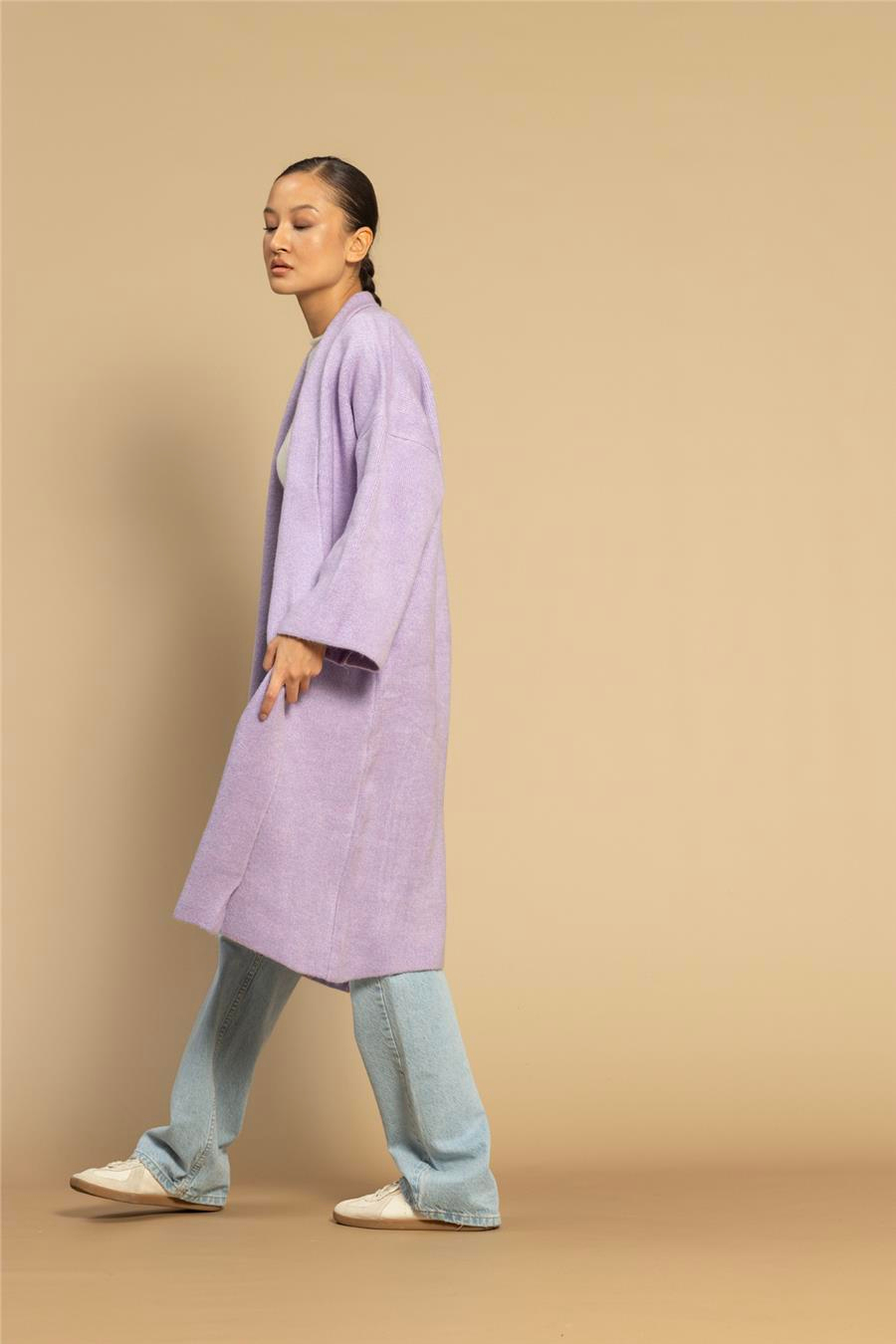 Avrile Oversized Knitted Cardigan Lilac A91828-S