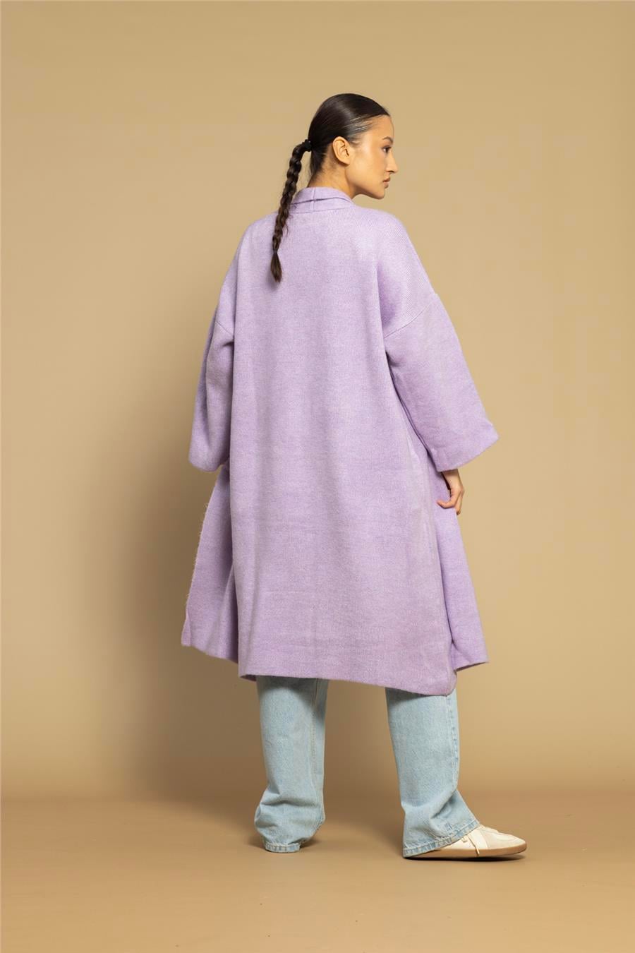 Avrile Oversized Knitted Cardigan Lilac A91828-S