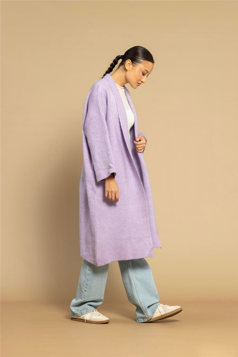 Avrile Oversized Knitted Cardigan Lilac A91828-S