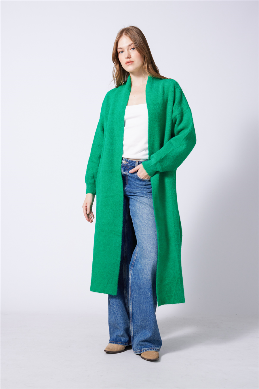 Avrile Uzun Triko Hırka BENETTON A92476-S